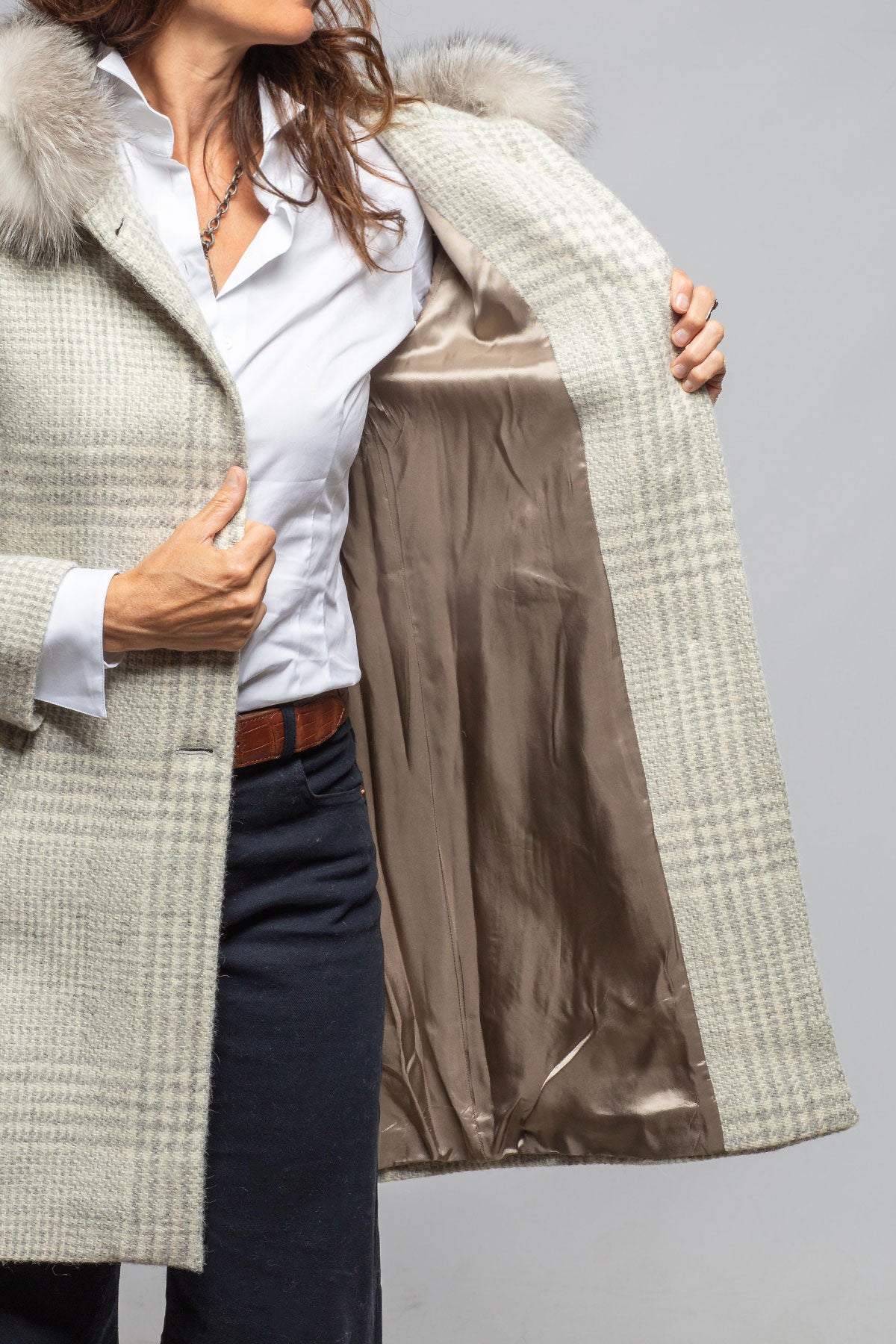 Axel's Florence Collection Emma Knit Coat w/Fur Collar Samples - Ladies - Outerwear - Cloth