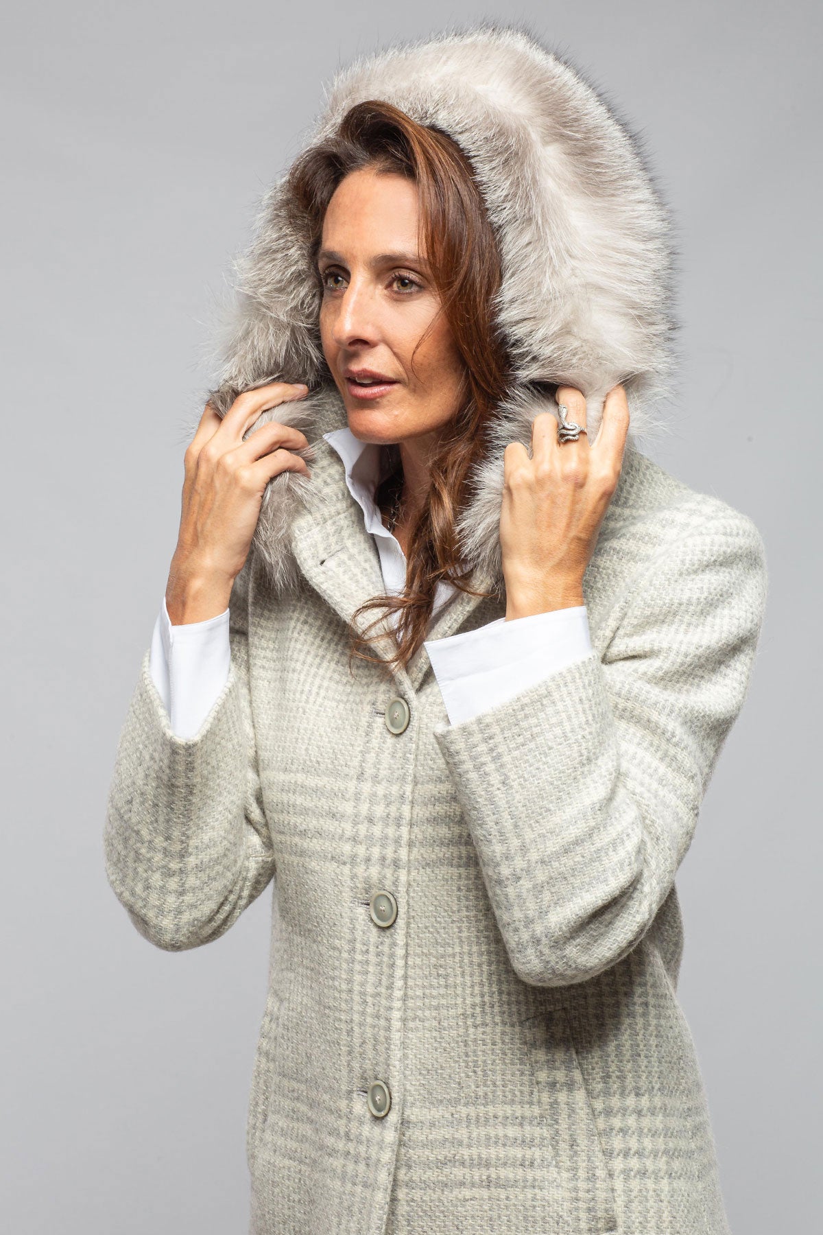 Axel's Florence Collection Emma Knit Coat w/Fur Collar Samples - Ladies - Outerwear - Cloth