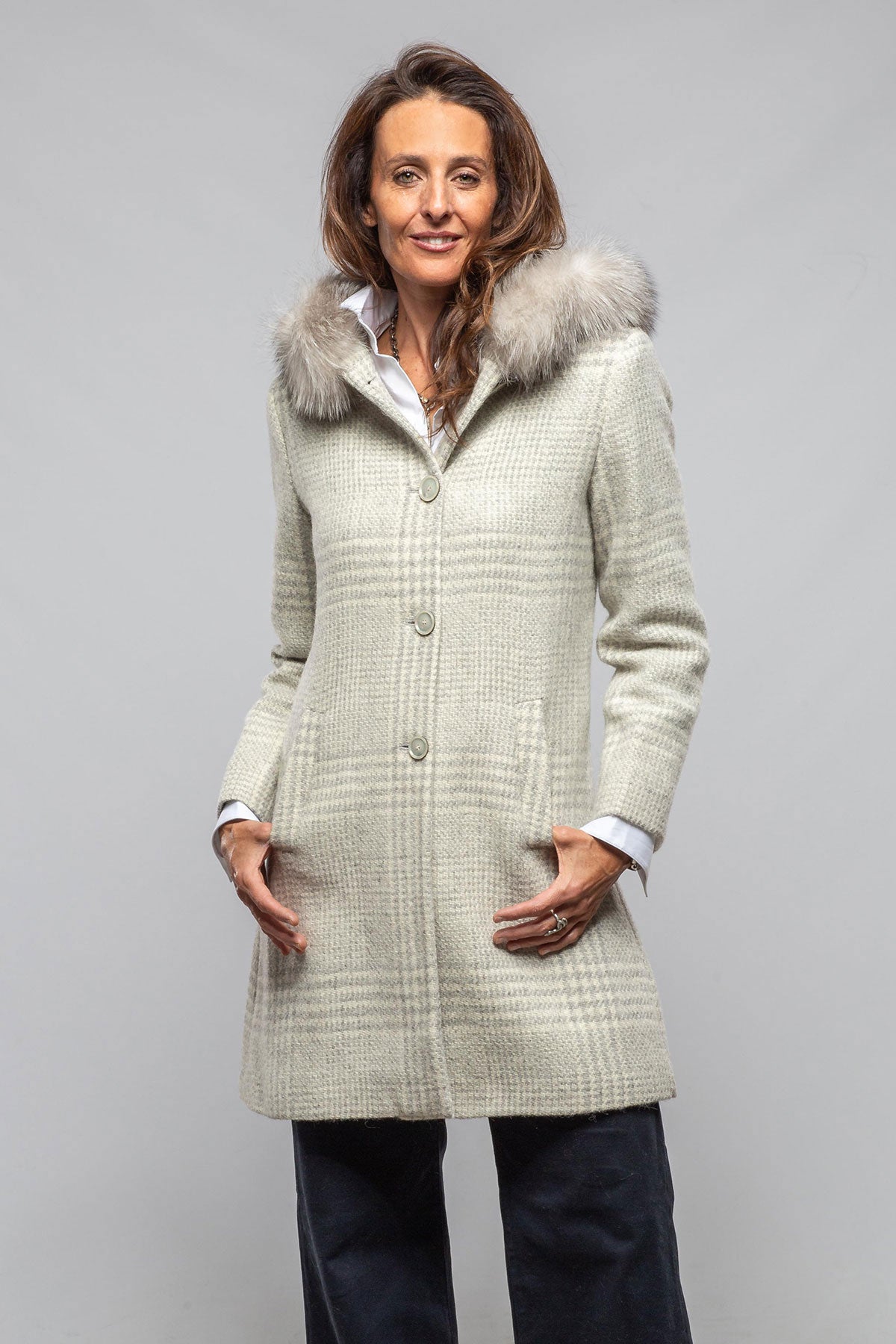 Axel's Florence Collection Emma Knit Coat w/Fur Collar Samples - Ladies - Outerwear - Cloth