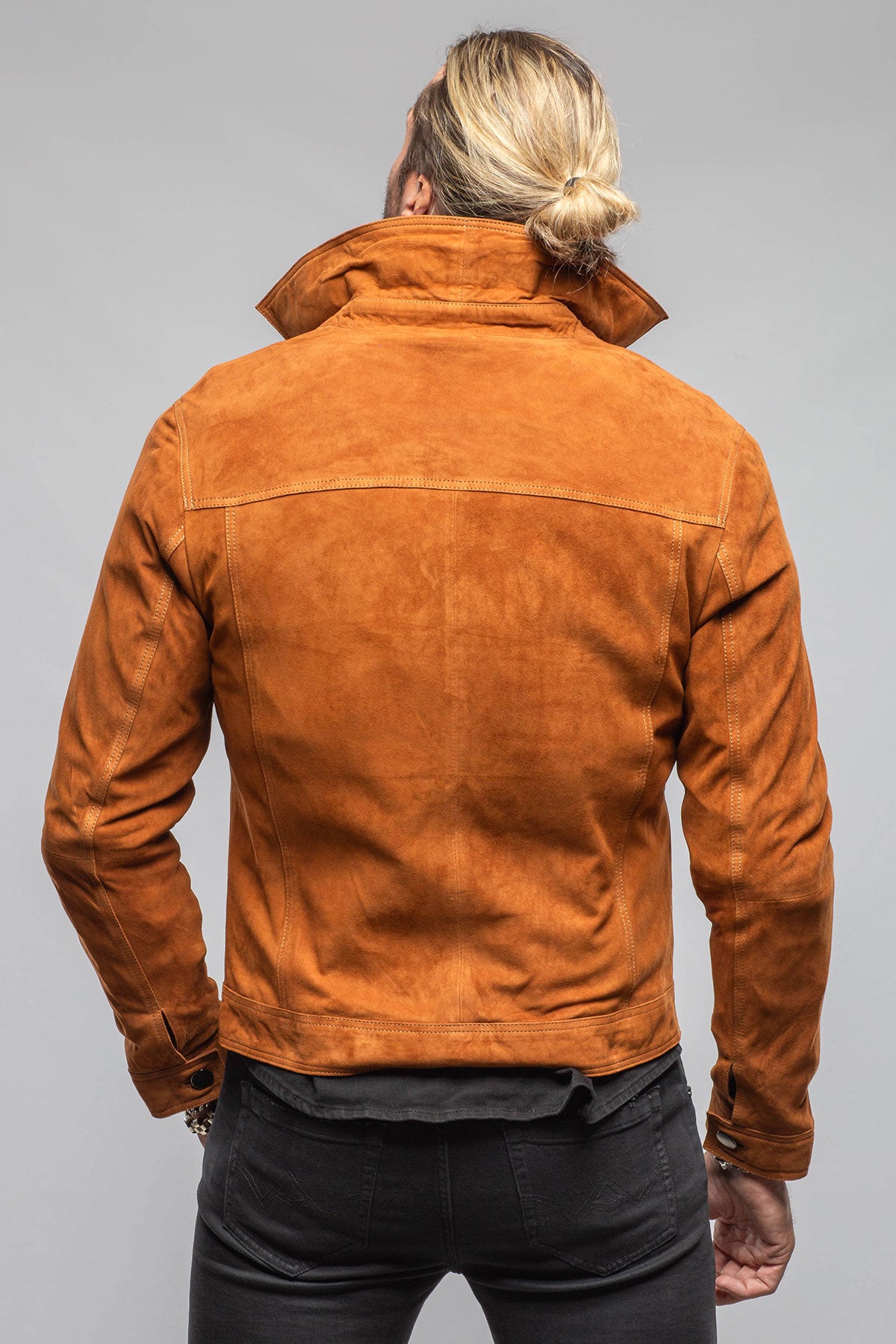 Axel's Florence Collection Ethan Sueded Jean Jacket In Whiskey Mens - Outerwear - Leather