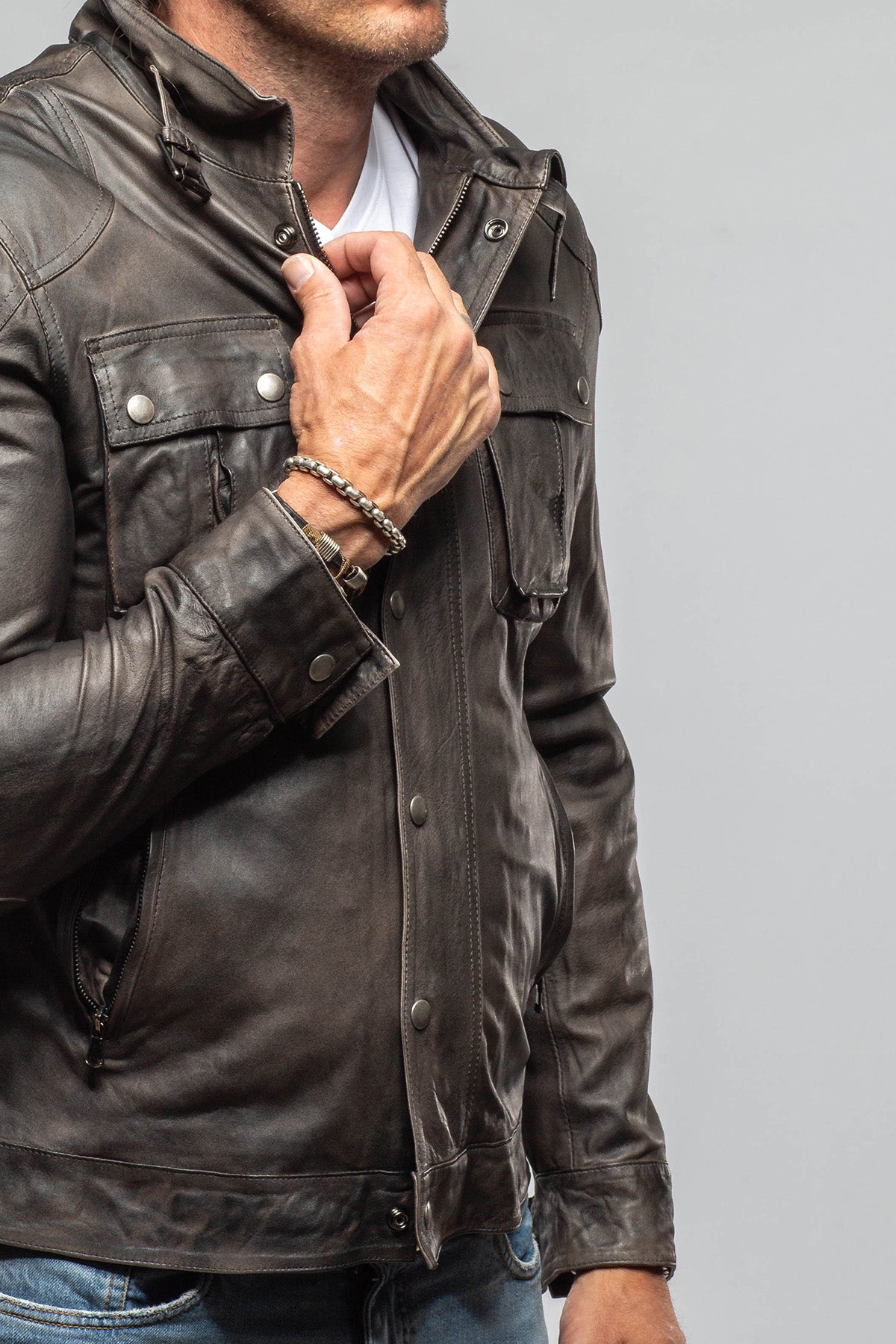 Axel's Florence Collection Filippo Washed Jacket Samples - Mens - Outerwear - Leather