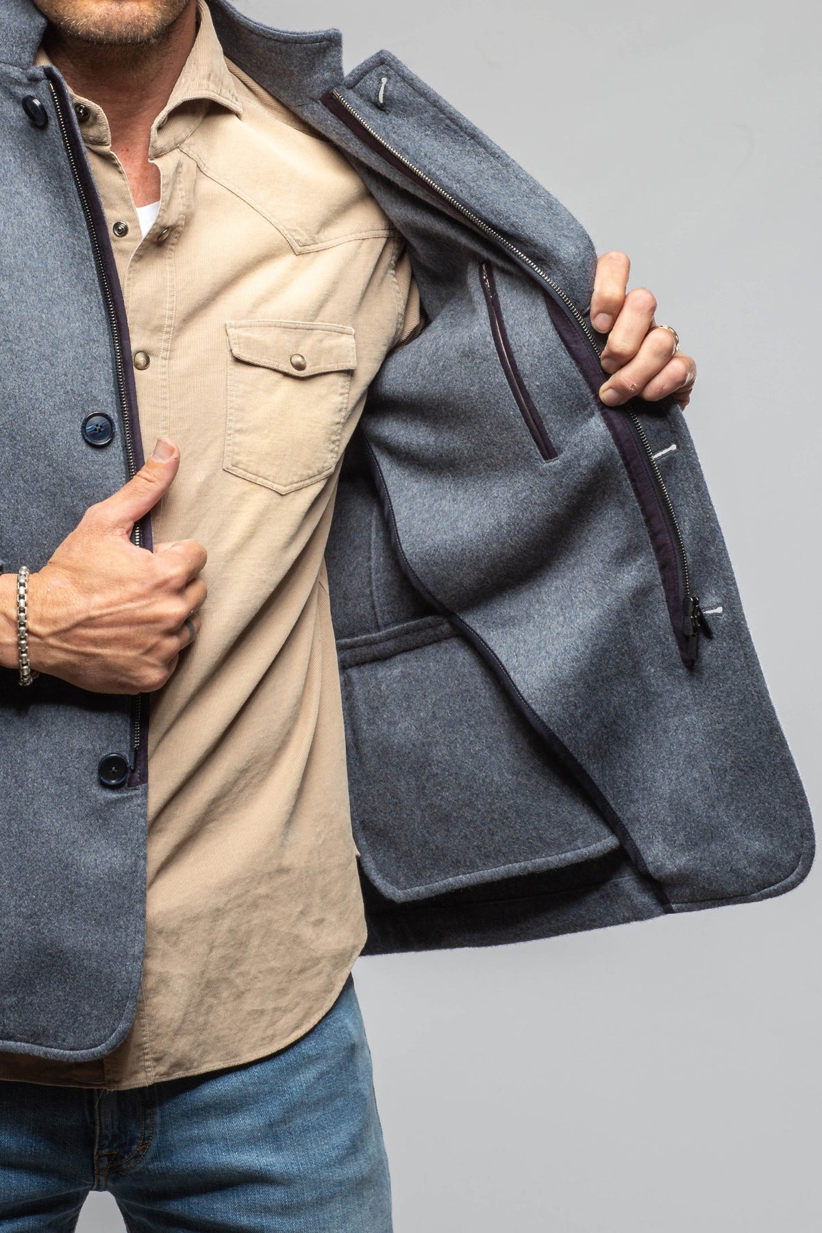 Axel's Florence Collection Giacomo Cashmere Shirt Jacket Samples - Mens - Outerwear - Leather