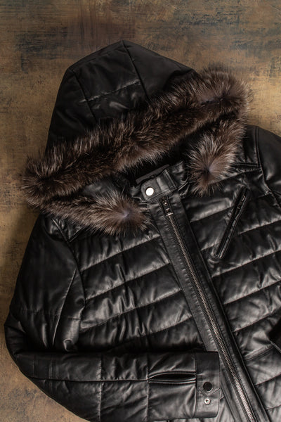 Axel's Florence Collection Griffin Nappa Leather Puffer Samples - Mens - Outerwear - Leather