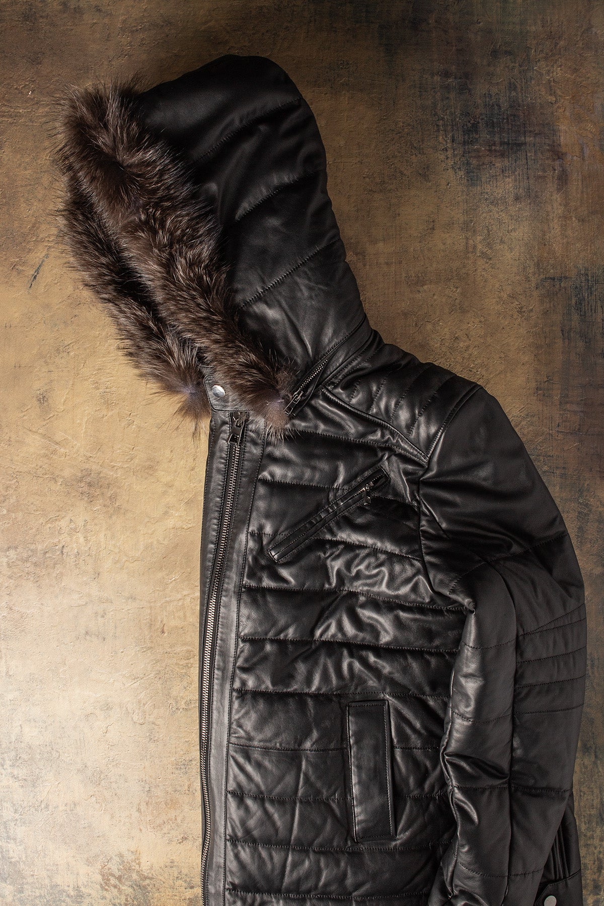 Axel's Florence Collection Griffin Nappa Leather Puffer Samples - Mens - Outerwear - Leather