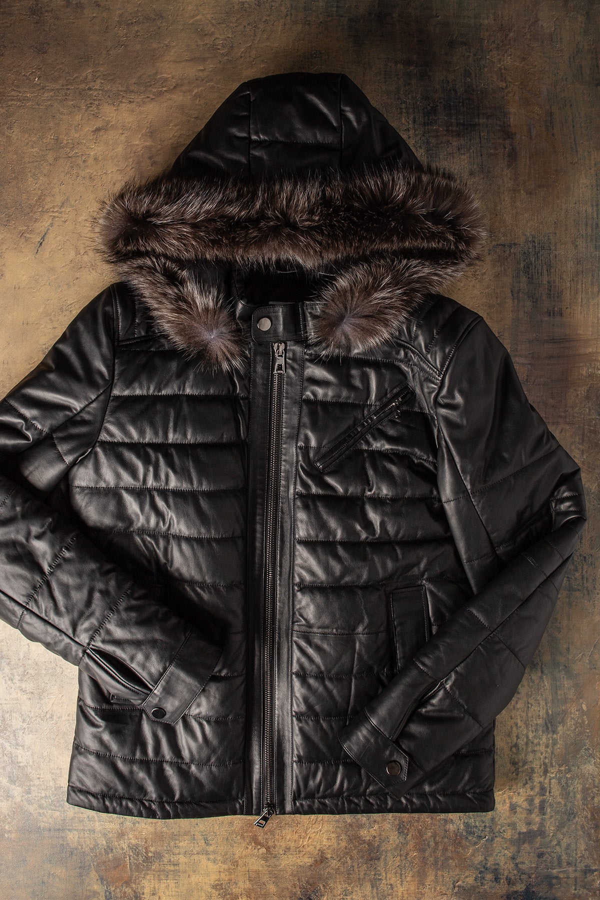 Axel's Florence Collection Griffin Nappa Leather Puffer Samples - Mens - Outerwear - Leather