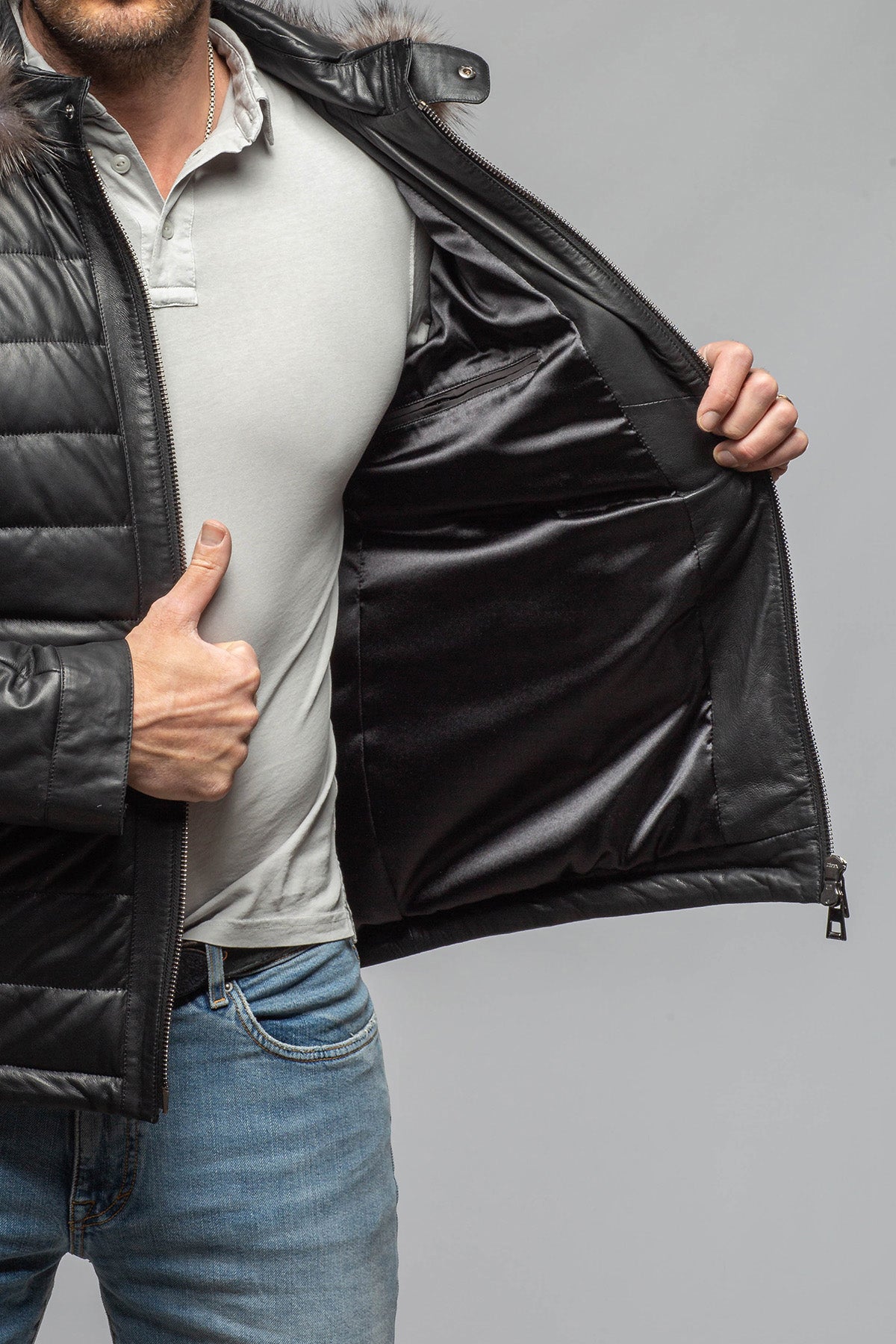 Axel's Florence Collection Griffin Nappa Leather Puffer Samples - Mens - Outerwear - Leather