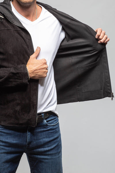 Axel's Florence Collection Kane Suede Hoodie Samples - Mens - Outerwear - Leather