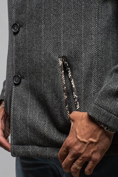 Axel's Florence Collection Klose Wool & Cashmere Python-Trim Coat Mens - Outerwear - Cloth