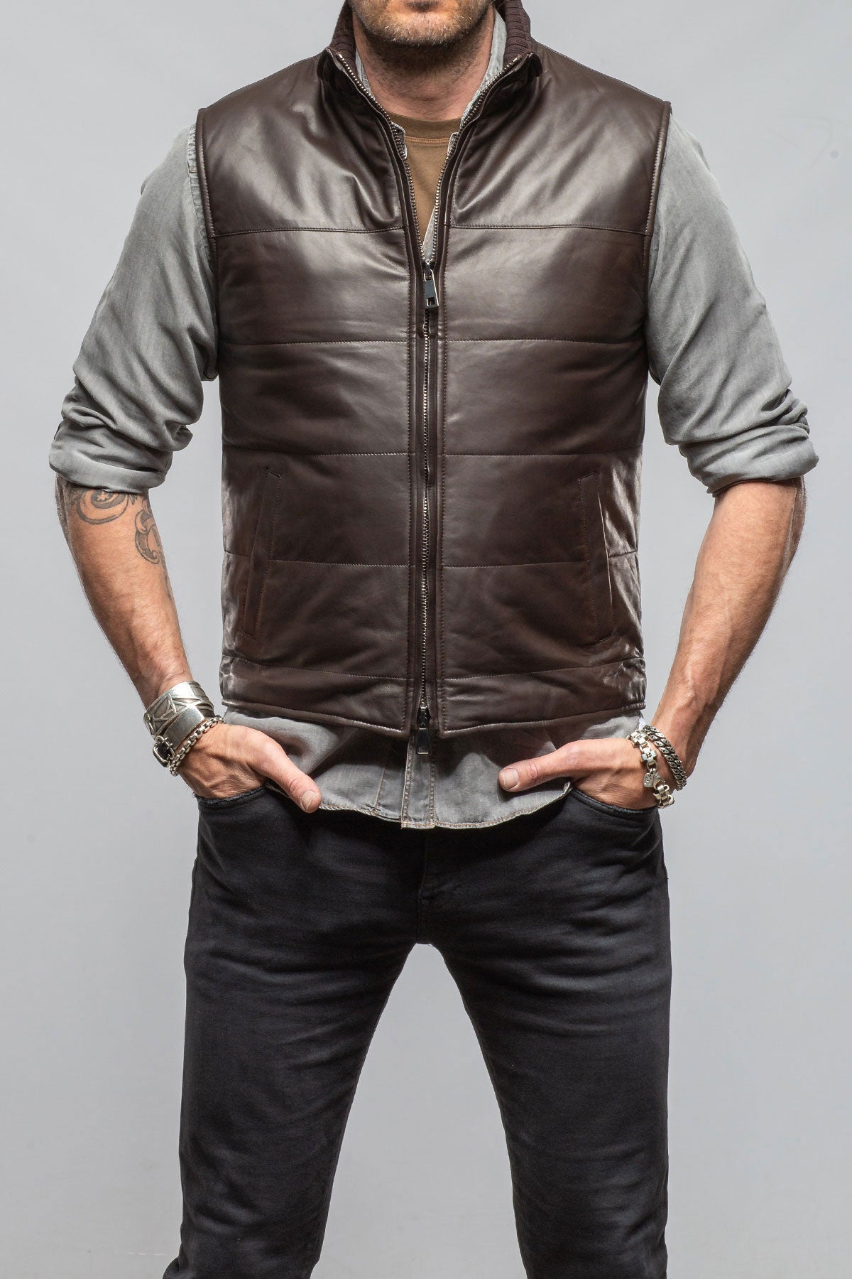 Axel's Florence Collection Land Cruiser Vest In Moro Samples - Mens - Outerwear - Leather