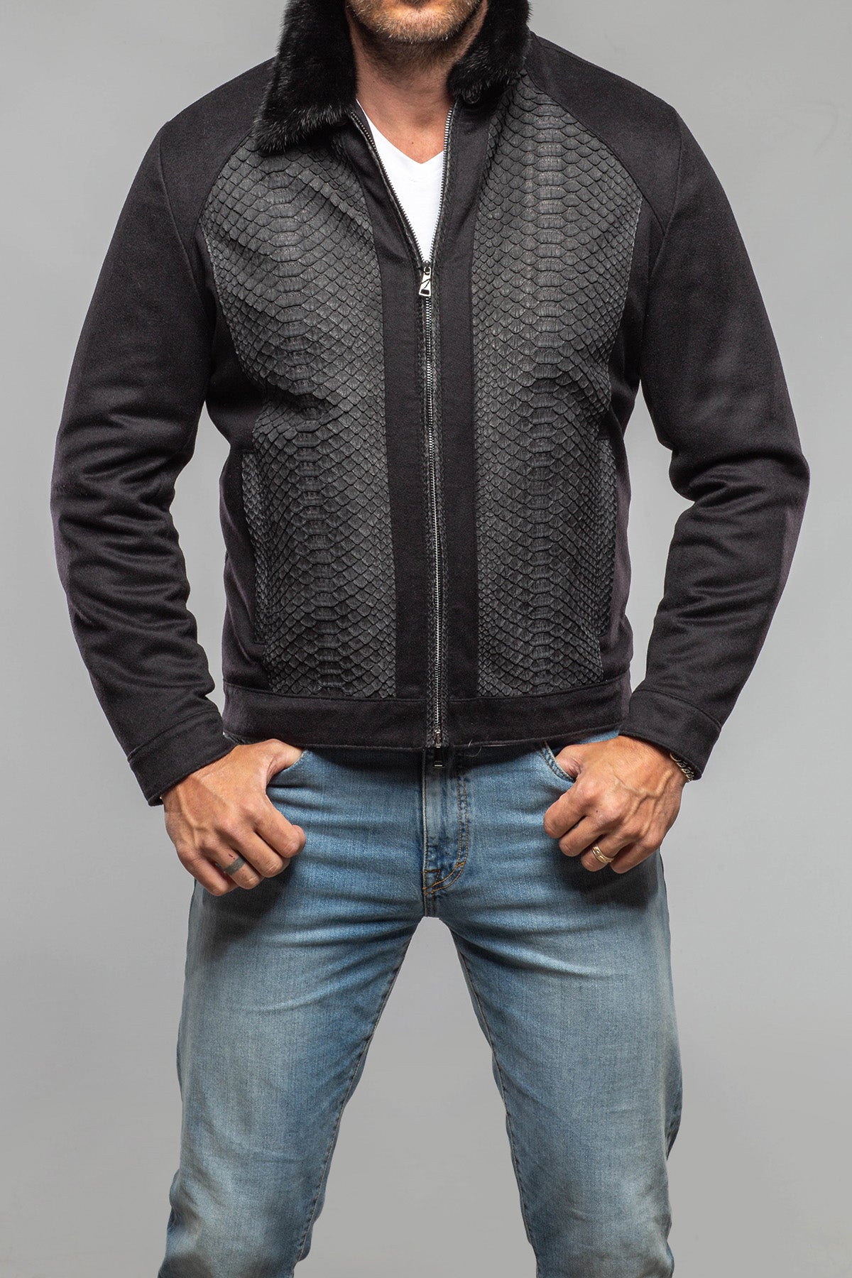 Axel's Florence Collection Lennox Cashmere/Python Jacket Samples - Mens - Outerwear - Cloth