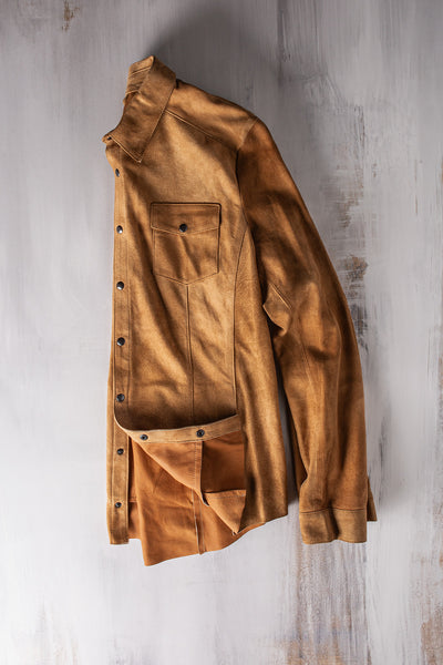 Axel's Florence Collection Lennox Suede Snap Shirt Samples - Mens - Outerwear - Cloth