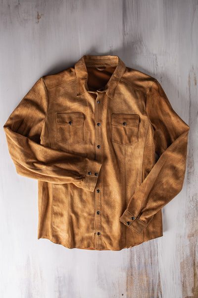Axel's Florence Collection Lennox Suede Snap Shirt Samples - Mens - Outerwear - Cloth