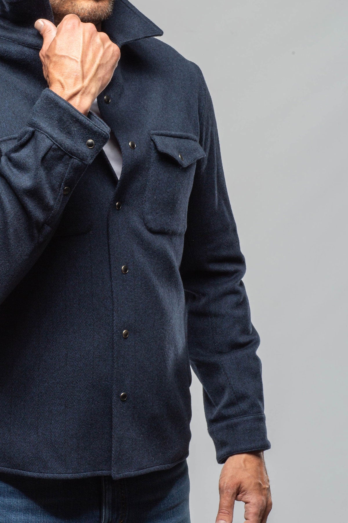 Axel's Florence Collection Levi Cashmere Snap Shirt Samples - Mens - Outerwear - Cloth