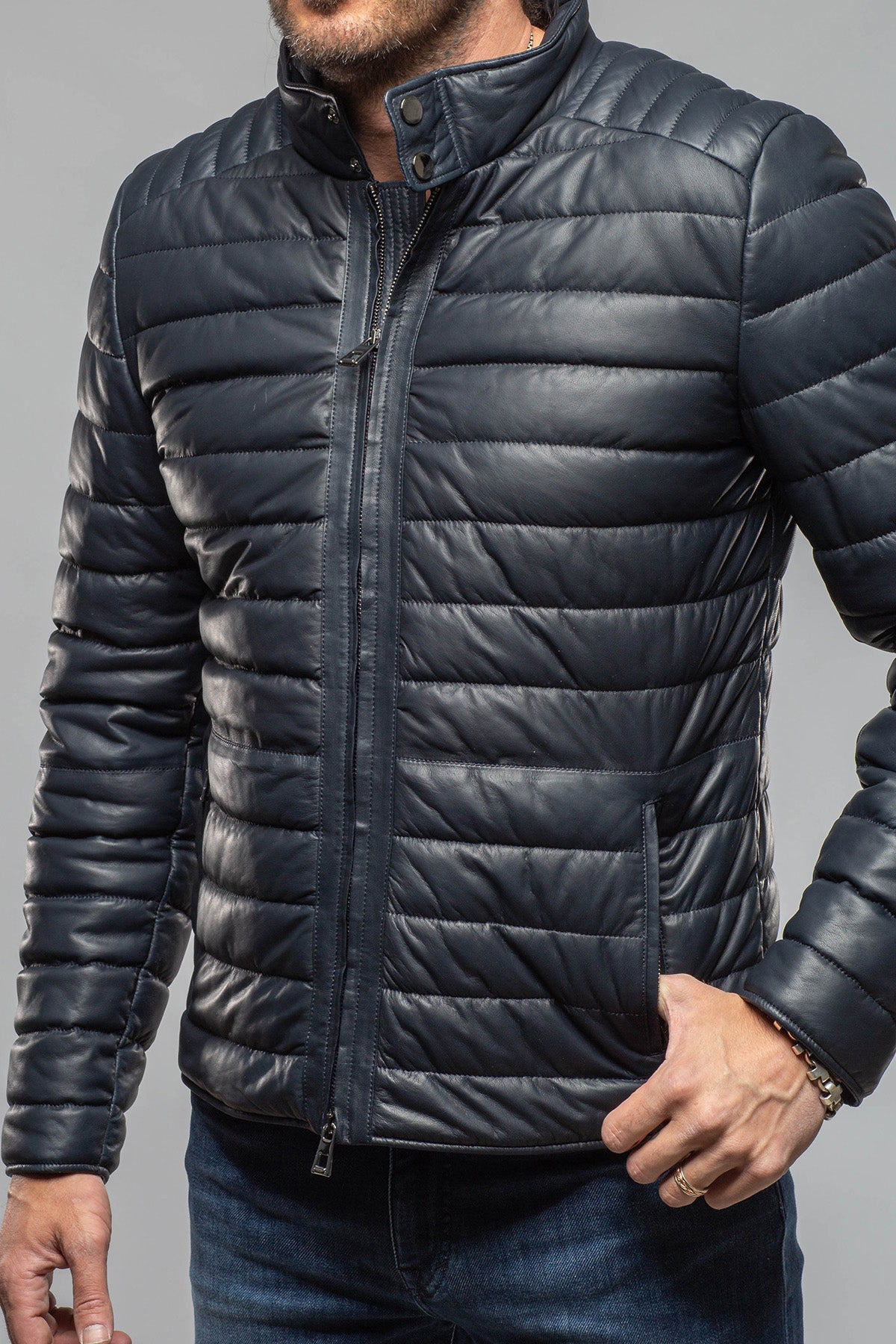 Axel's Florence Collection Limerock Nappa Leather Puffer Jacket Samples - Mens - Outerwear - Leather