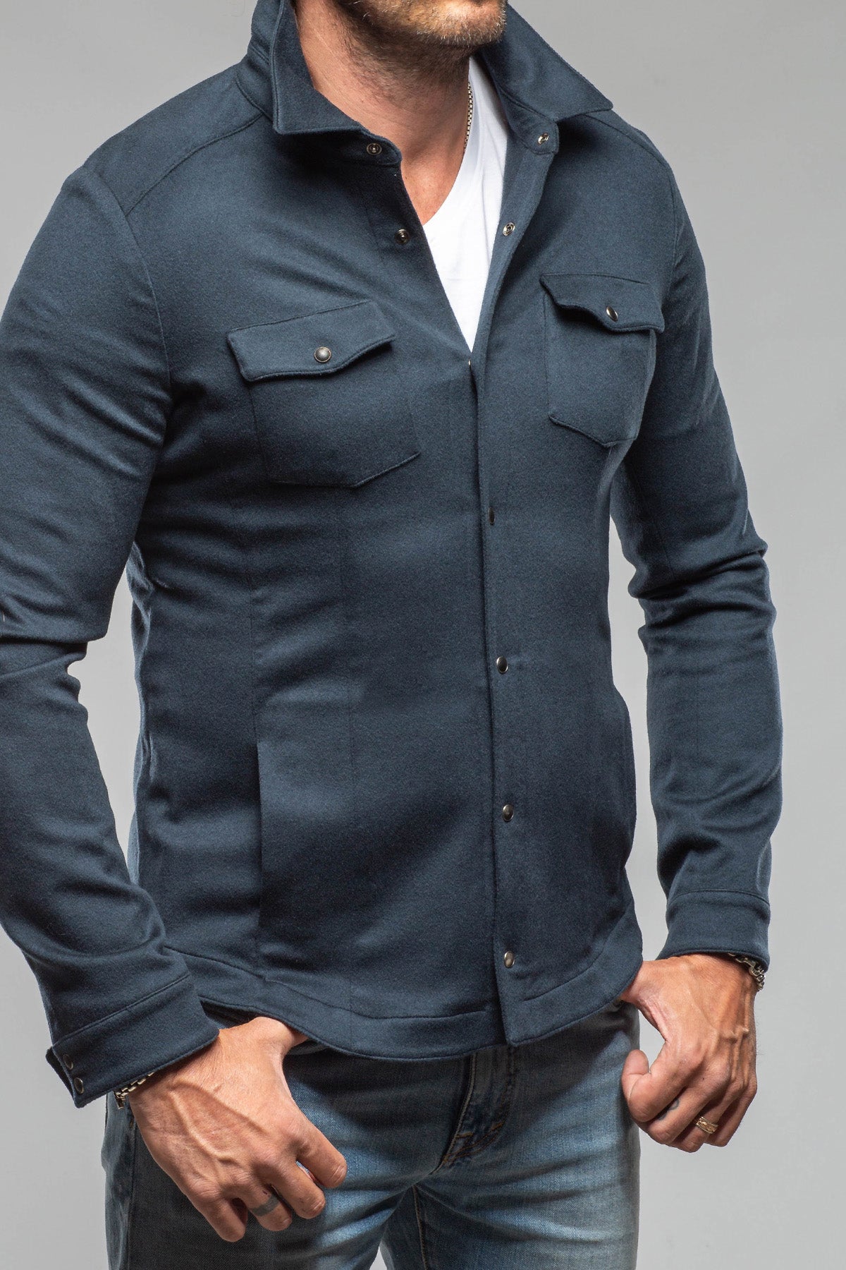 Axel's Florence Collection LP Cashmere Snap Shirt Samples - Mens - Outerwear - Cloth