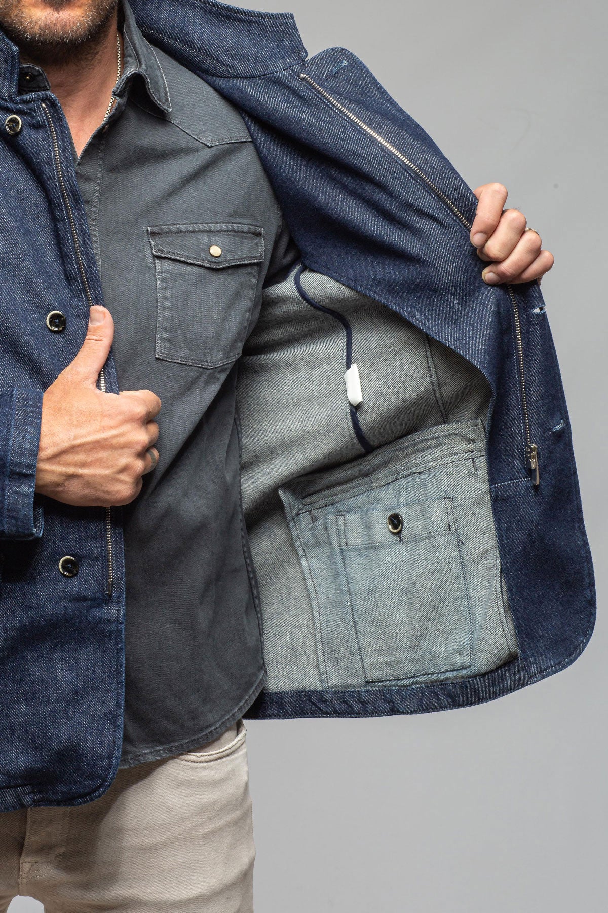 Axel's Florence Collection Lyons Stretch Denim Jacket Samples - Mens - Outerwear - Cloth