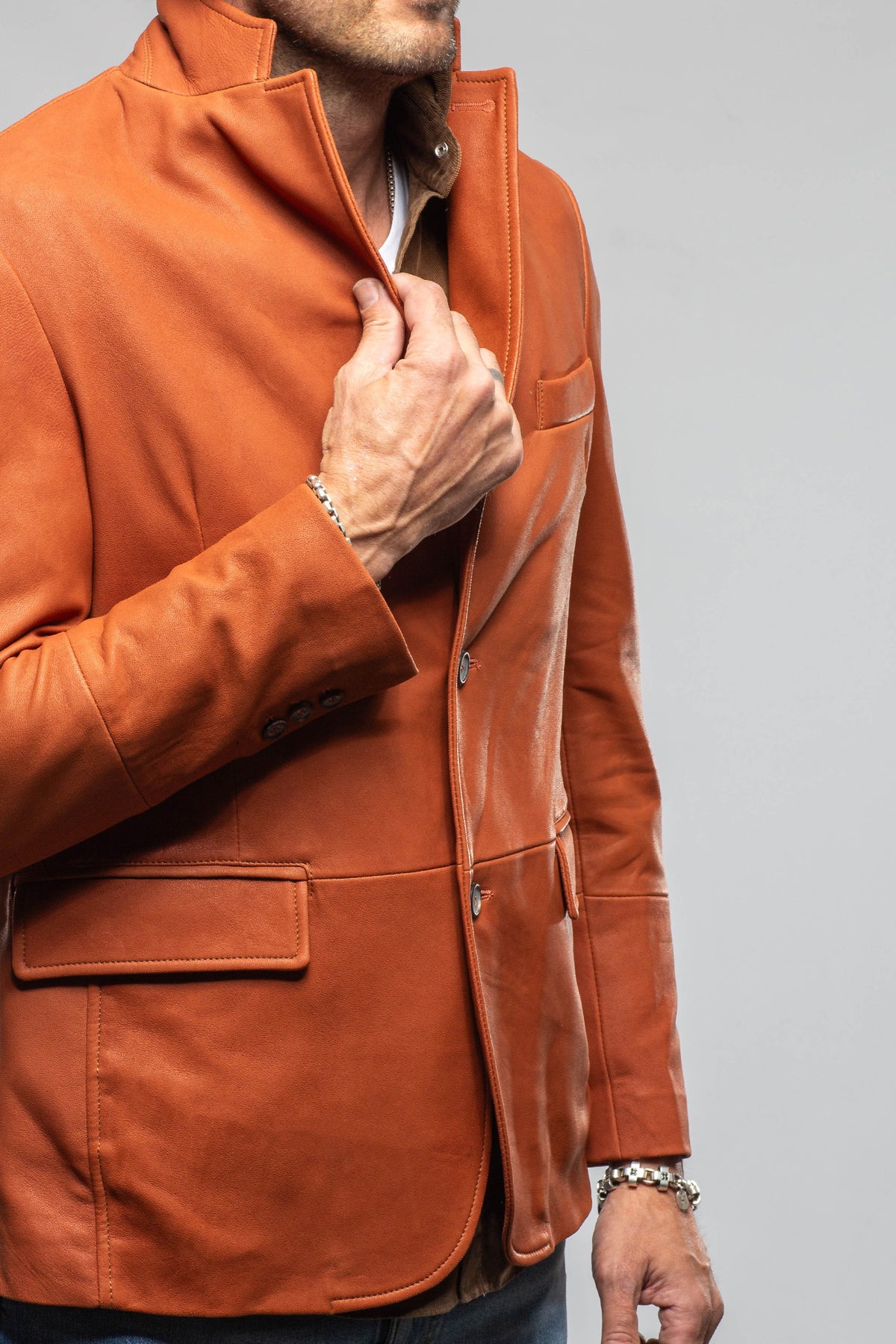 Axel's Florence Collection Macmillan Vintage Nubuck Leather Blazer Samples - Mens - Outerwear - Leather
