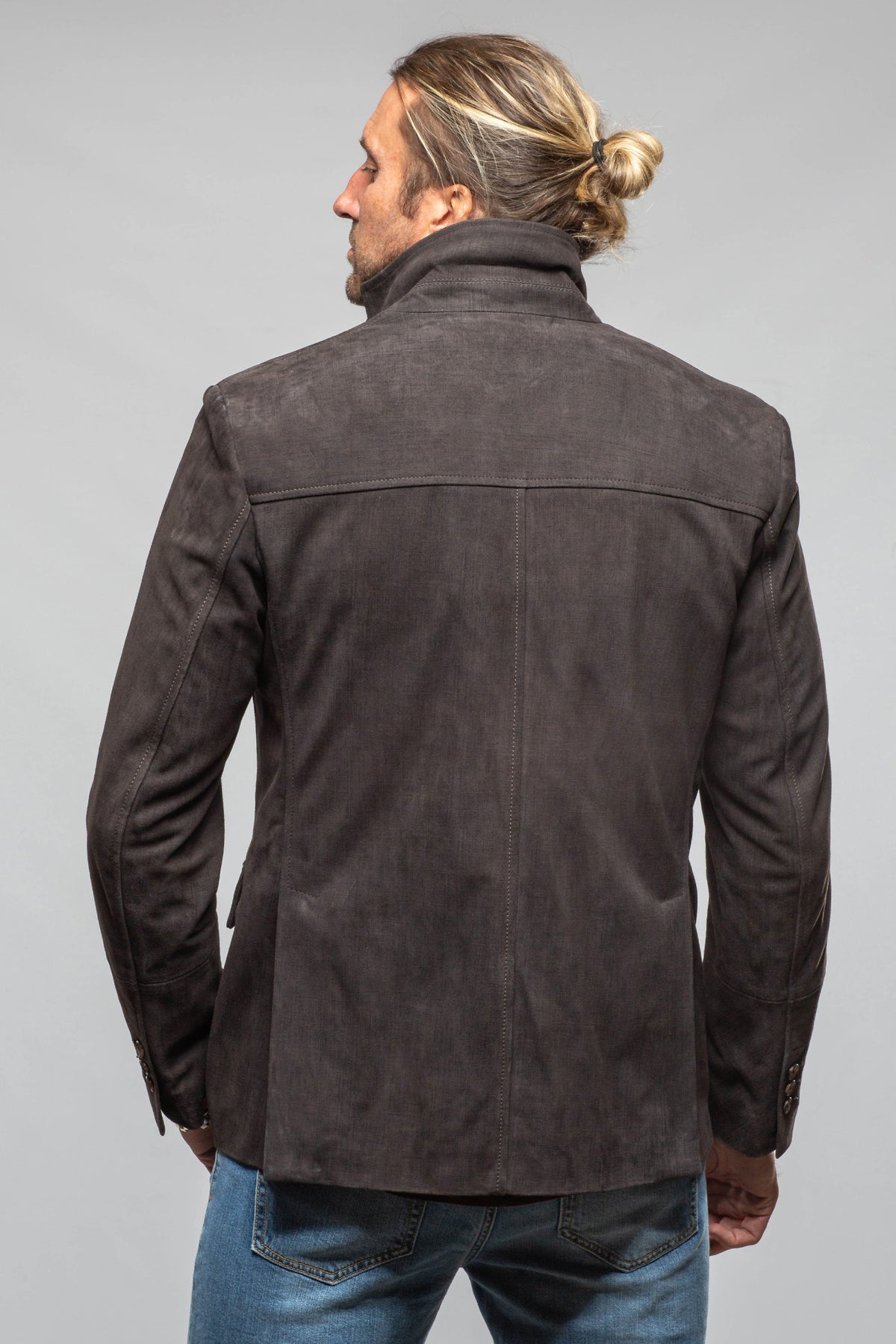 Axel's Florence Collection Macmillan Vintage Printed Nubuck Leather Blazer Samples - Mens - Outerwear - Leather