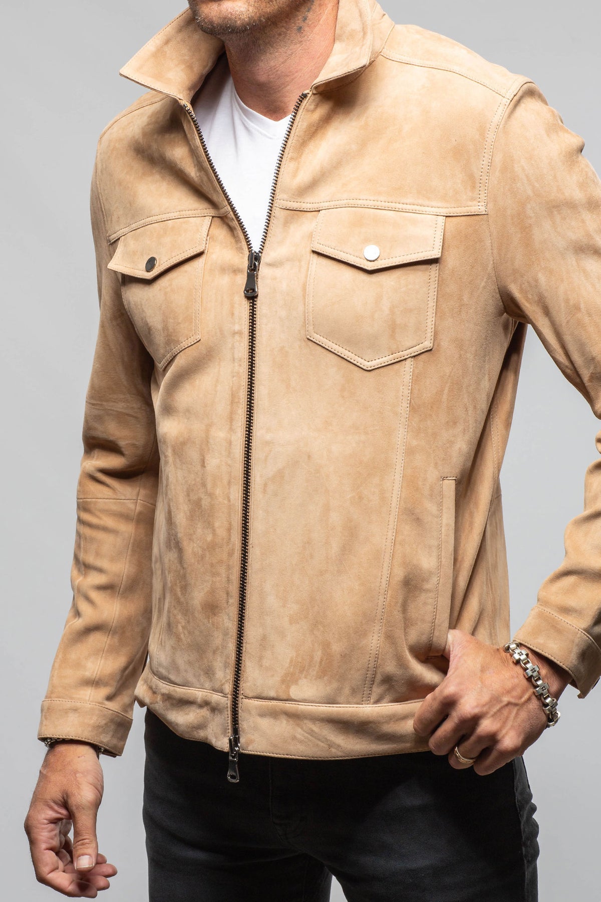 Axel's Florence Collection Maddox South African Lambskin Jacket Samples - Mens - Outerwear - Leather
