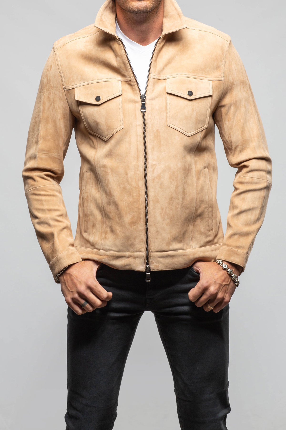 Axel's Florence Collection Maddox South African Lambskin Jacket Samples - Mens - Outerwear - Leather