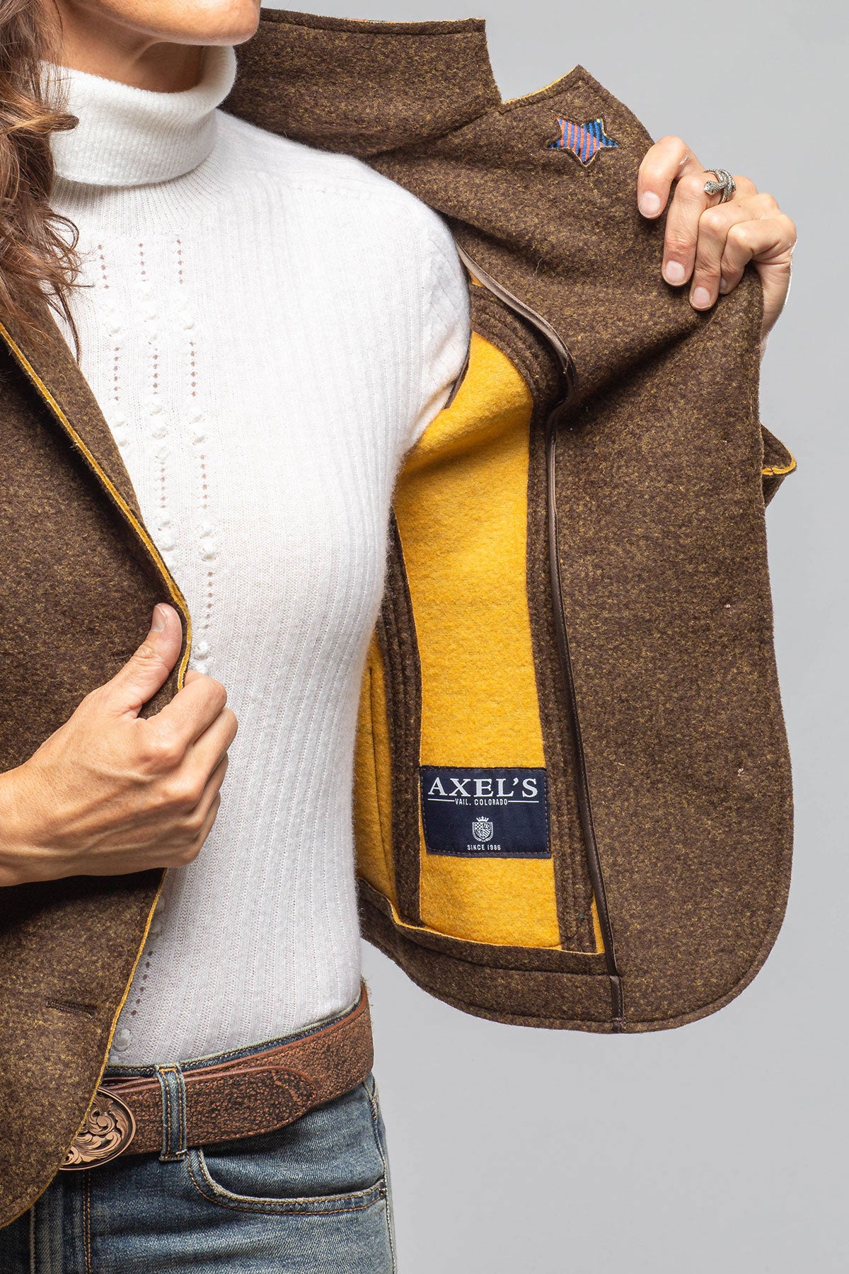 Axel's Florence Collection Maisie Wool Blazer In Brown Melange Ladies - Tailored - Jackets