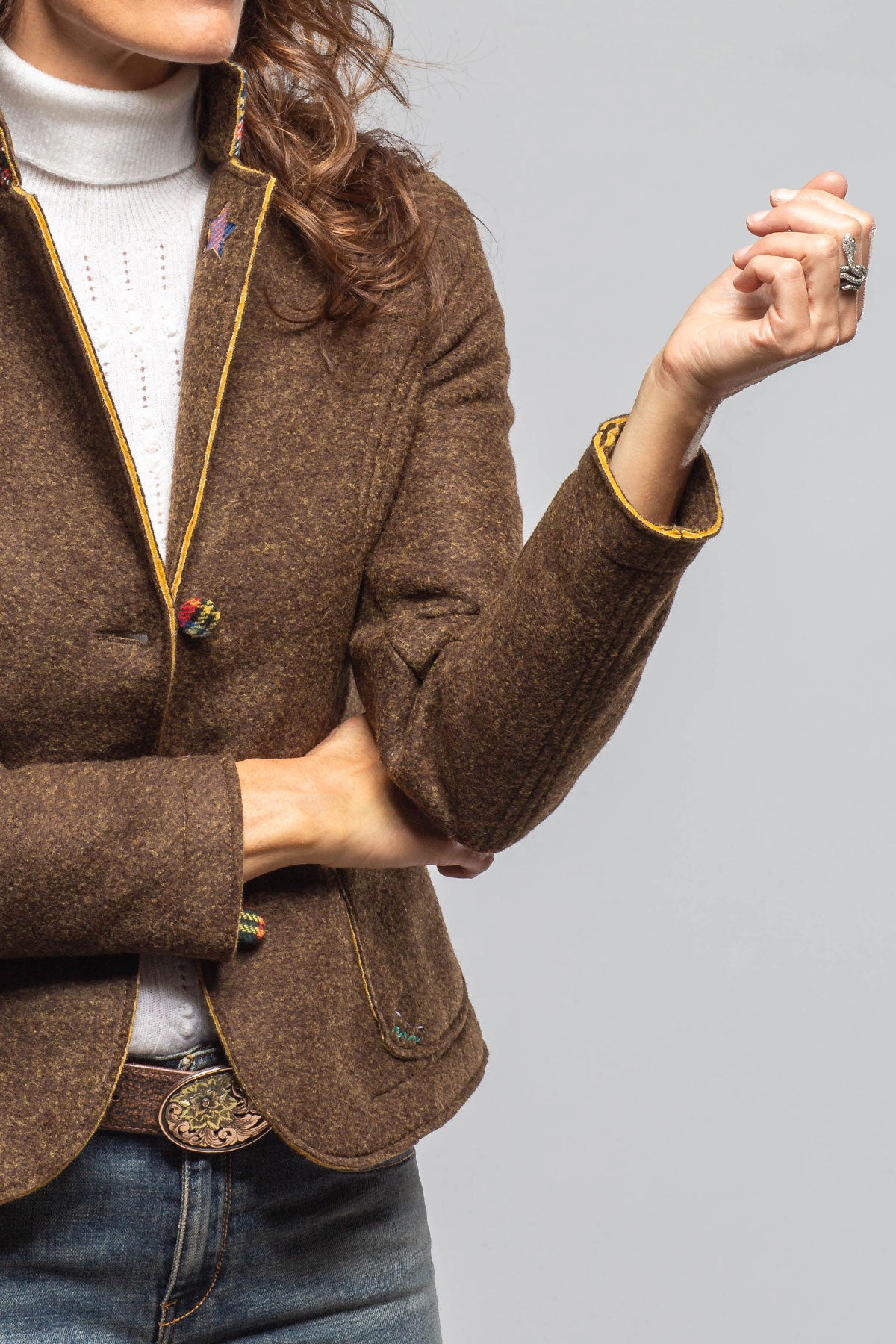 Axel's Florence Collection Maisie Wool Blazer In Brown Melange Ladies - Tailored - Jackets