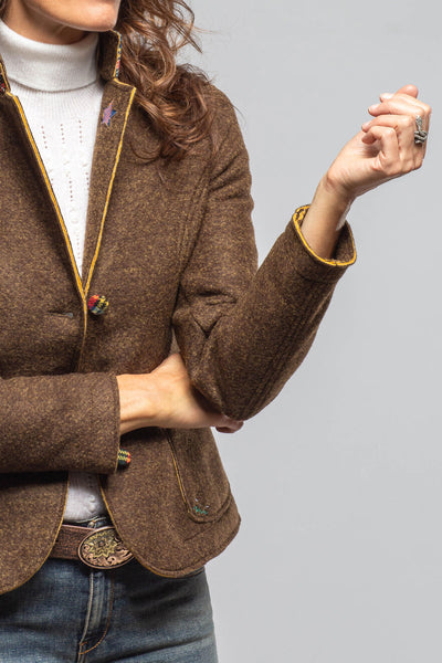 Axel's Florence Collection Maisie Wool Blazer In Brown Melange Ladies - Tailored - Jackets