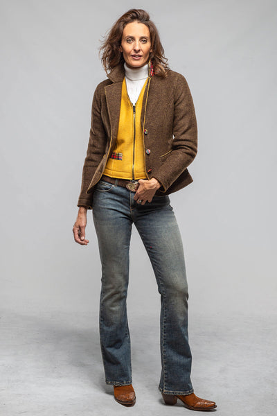 Axel's Florence Collection Maisie Wool Blazer In Brown Melange Ladies - Tailored - Jackets