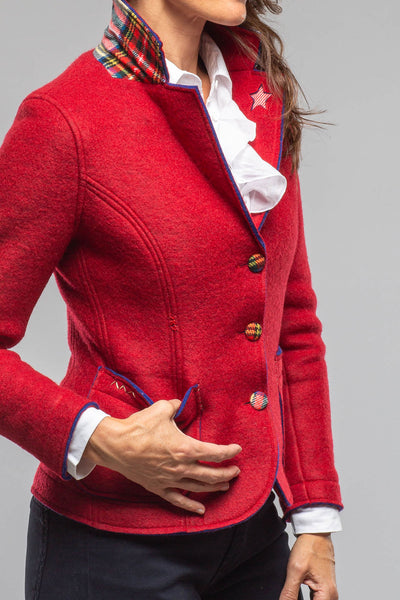 Maisie Wool Blazer In Red | Ladies - Tailored - Jackets | Axel's Florence Collection