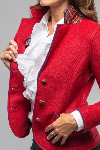 Maisie Wool Blazer In Red | Ladies - Tailored - Jackets | Axel's Florence Collection