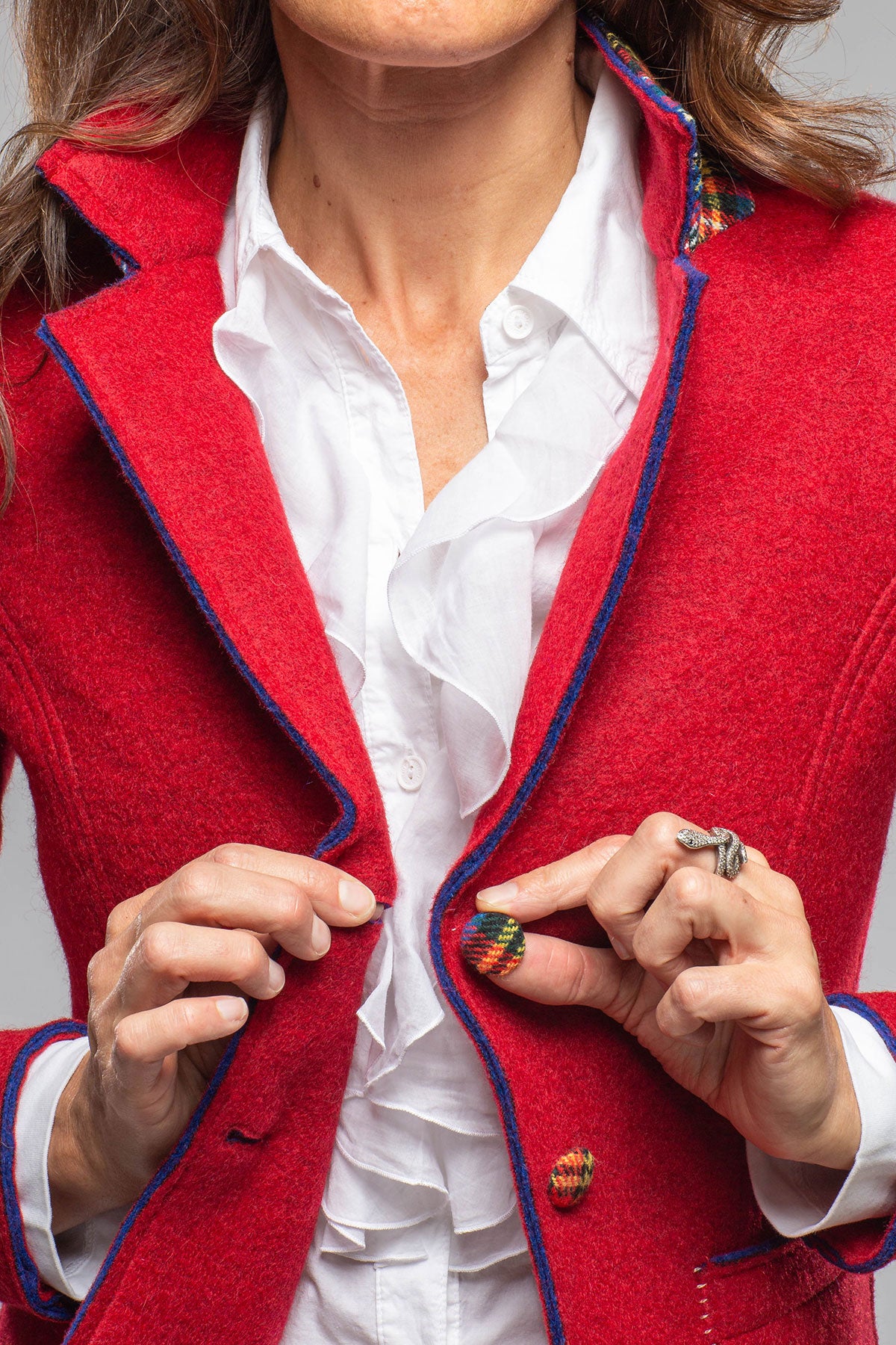 Maisie Wool Blazer In Red | Ladies - Tailored - Jackets | Axel's Florence Collection