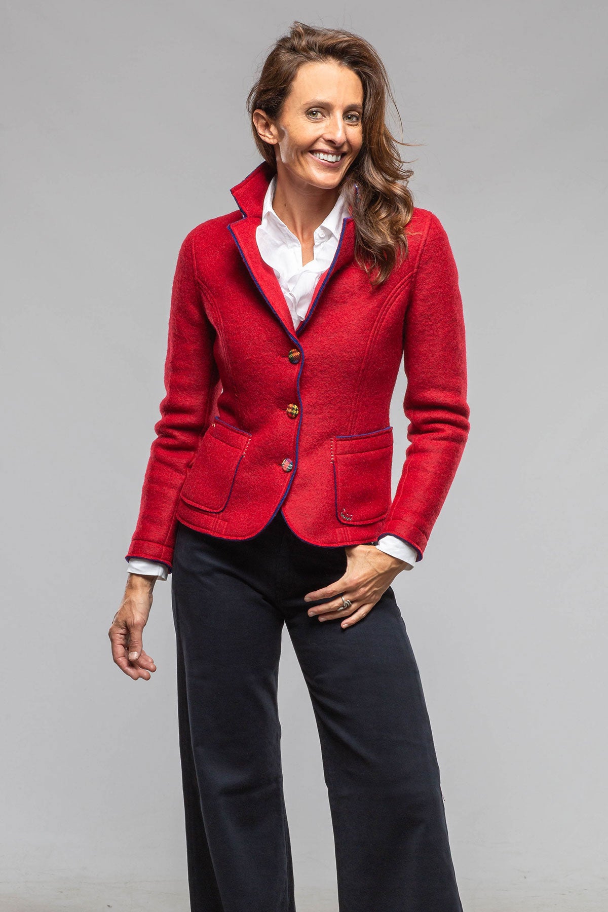 Axel's Florence Collection Maisie Wool Blazer In Red Ladies - Tailored - Jackets