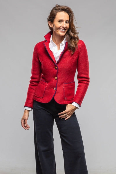 Maisie Wool Blazer In Red | Ladies - Tailored - Jackets | Axel's Florence Collection