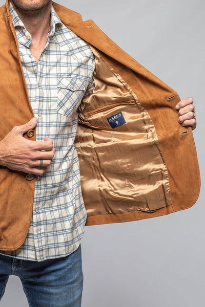 Axel's Florence Collection Maldito Suede Blazer In Cognac Mens - Outerwear - Leather