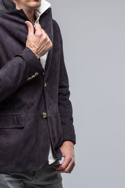 Axel's Florence Collection | Maldito Suede Blazer In Navy | Mens - Outerwear - Leather 