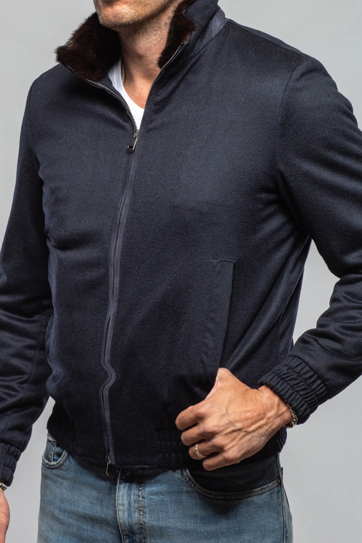 Axel's Florence Collection Manaco Mink & Cashmere Jacket Samples - Mens - Outerwear - Cloth