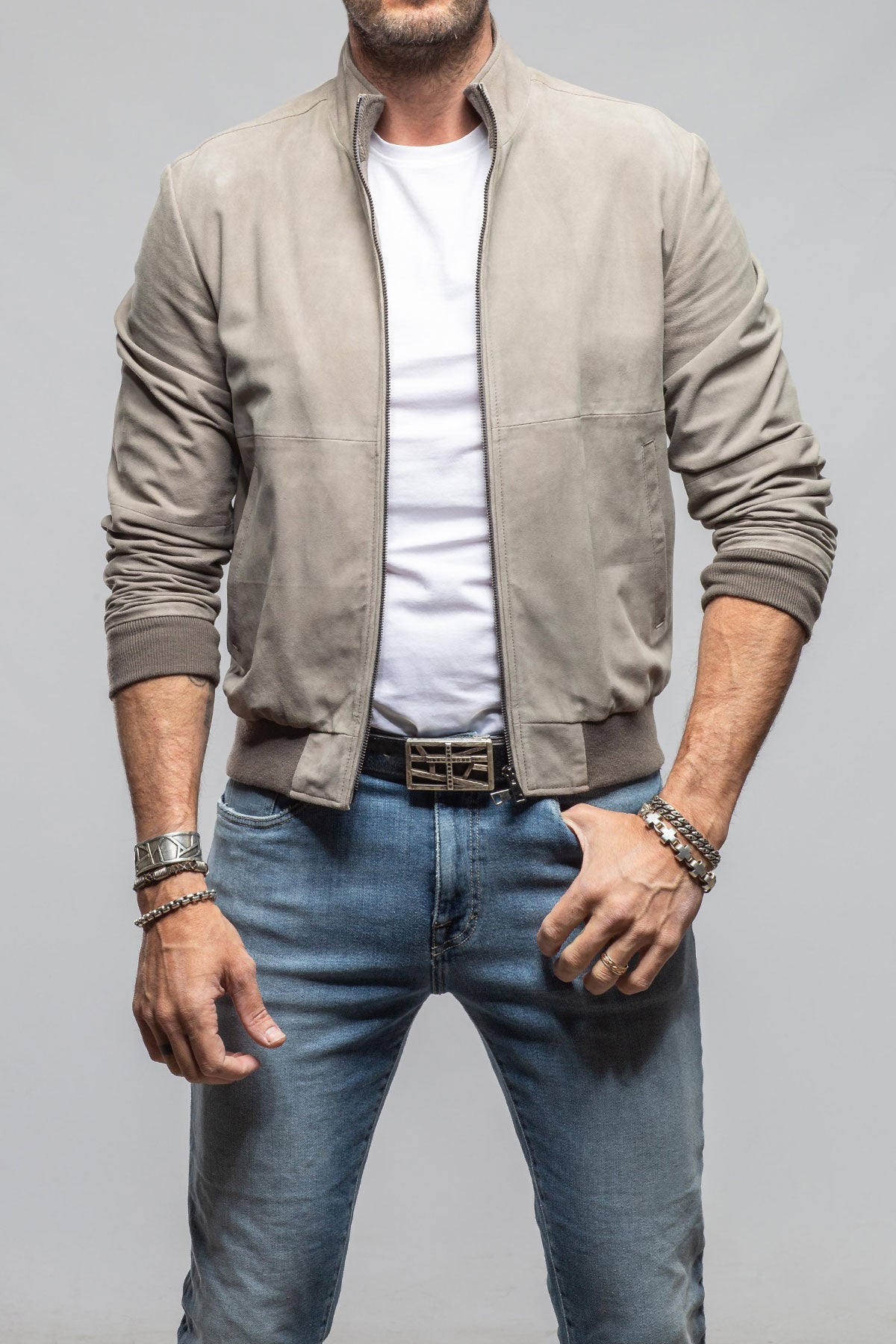 Axel's Florence Collection Micheal Suede Jacket Samples - Mens - Outerwear - Leather