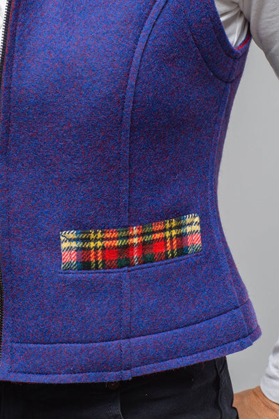 Axel's Florence Collection Nelly Double Face Wool Vest In Blue Ladies - Tailored - Vests
