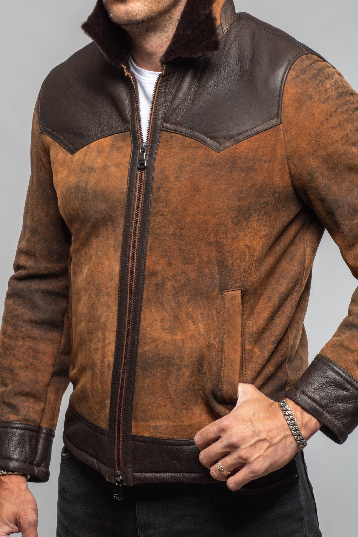 Axel's Florence Collection Pique Shearling Jacket Samples - Mens - Outerwear - Shearling