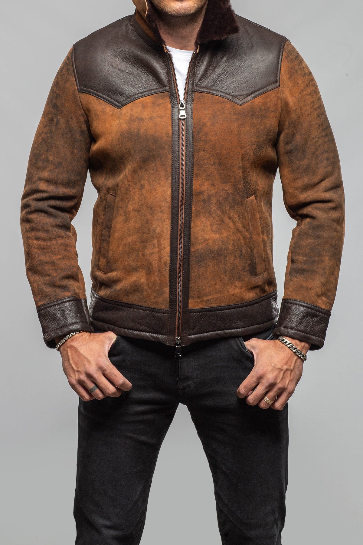 Axel's Florence Collection Pique Shearling Jacket Samples - Mens - Outerwear - Shearling