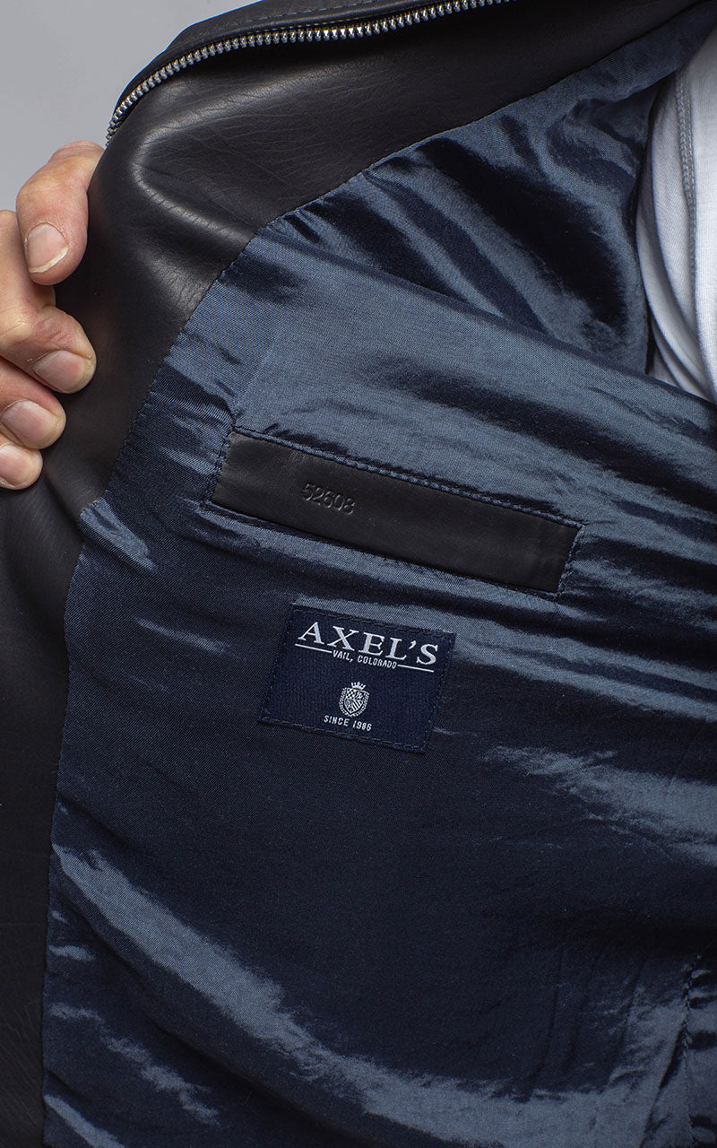 Axel's Florence Collection Polo Sartorial Suede Jacket In Black Mens - Outerwear - Leather