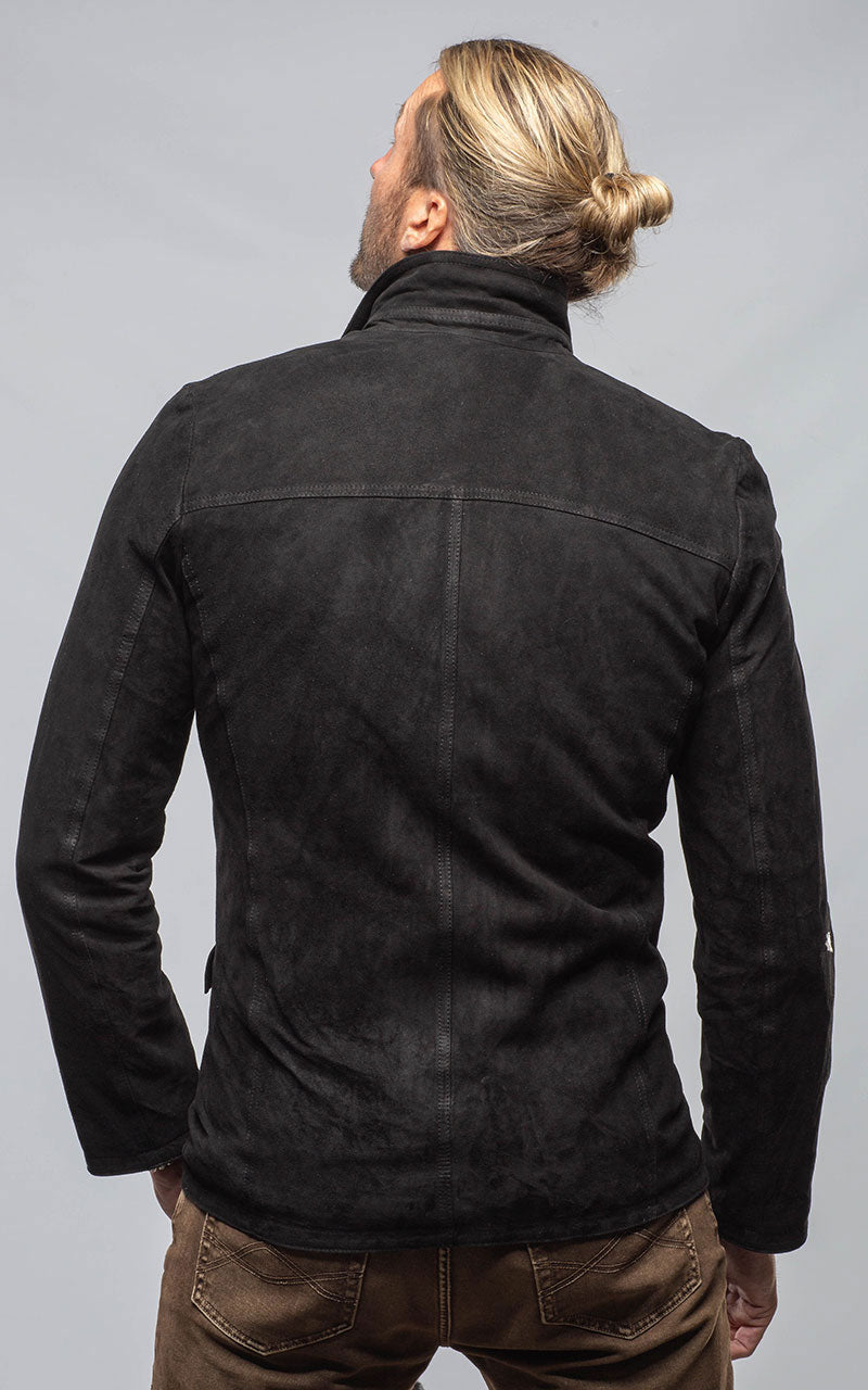 Axel's Florence Collection Polo Sartorial Suede Jacket In Black Mens - Outerwear - Leather