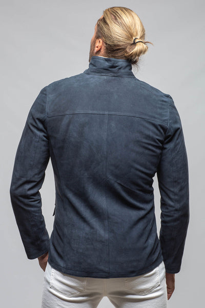Axel's Florence Collection Polo Sartorial Suede Jacket In Navy Mens - Outerwear - Leather