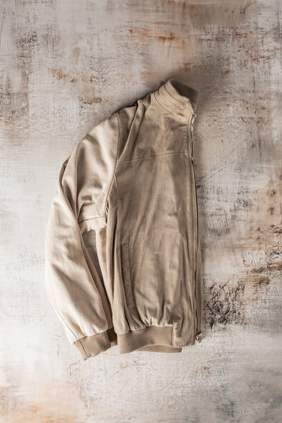 Postiano Hybrid Suede Shirt In Ivory | Samples - Mens - Outerwear - Leather | Axel's Florence Collection