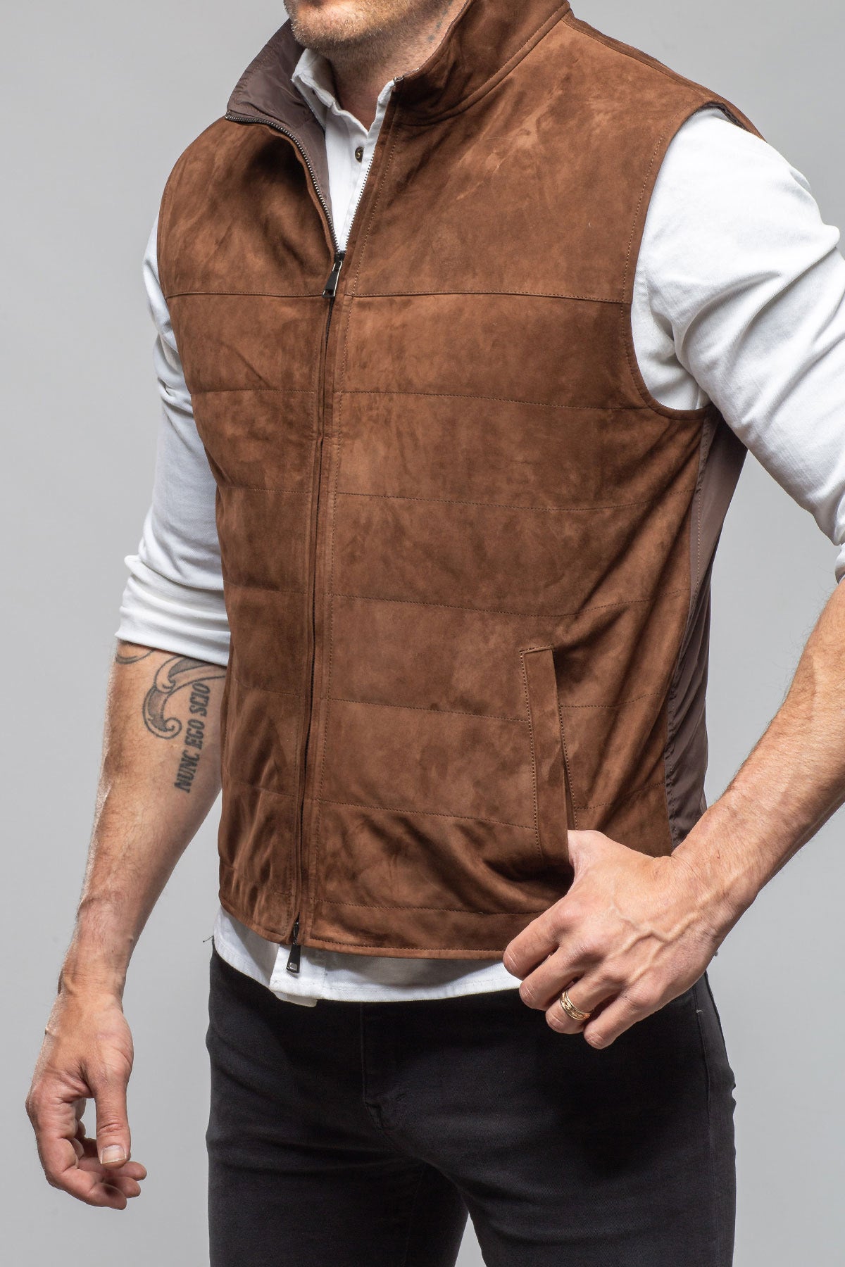 Axel's Florence Collection Riley Vest In Chocolate Samples - Mens - Outerwear - Leather