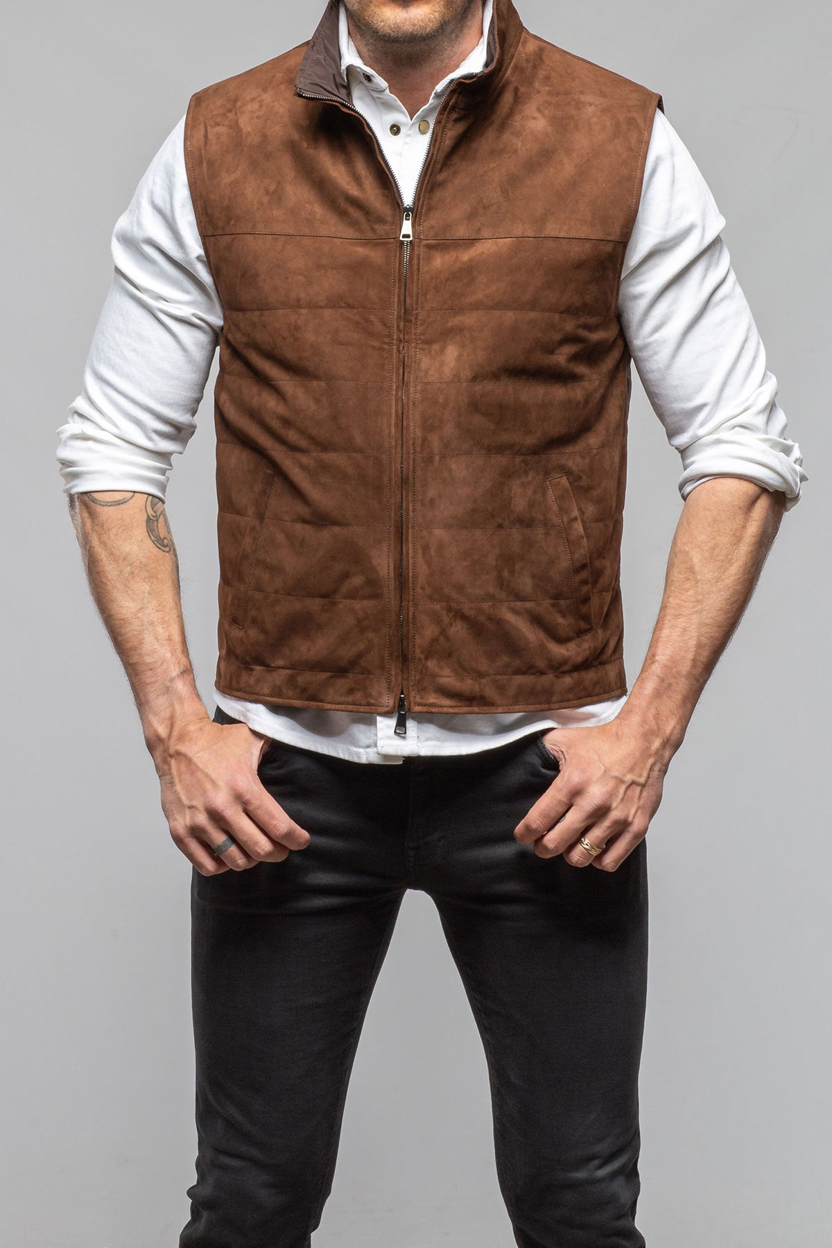 Axel's Florence Collection Riley Vest In Chocolate Samples - Mens - Outerwear - Leather