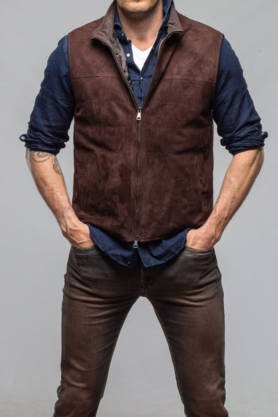 Axel's Florence Collection Riley Vest In Dark Chocolate Samples - Mens - Outerwear - Leather