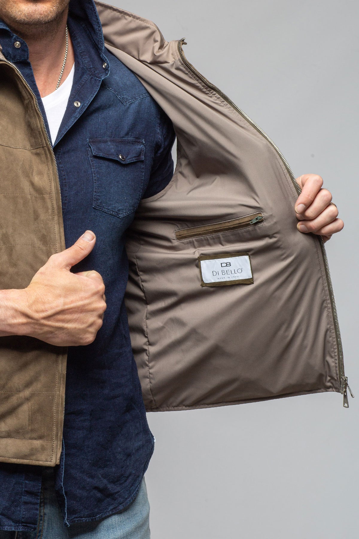 Axel's Florence Collection Riley Vest In Sage Samples - Mens - Outerwear - Leather
