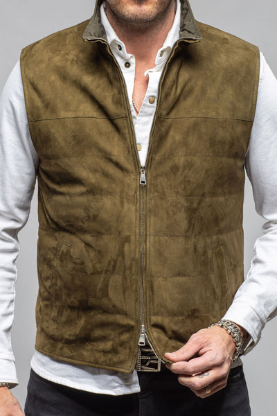 Axel's Florence Collection Riley Vest In Verde Samples - Mens - Outerwear - Leather