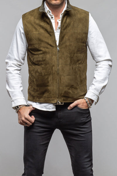 Axel's Florence Collection Riley Vest In Verde Samples - Mens - Outerwear - Leather
